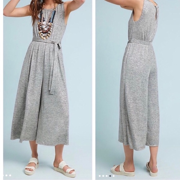 Anthropologie Pants - NWT Anthro Meadow Rue silver jumpsuit pantsuit L